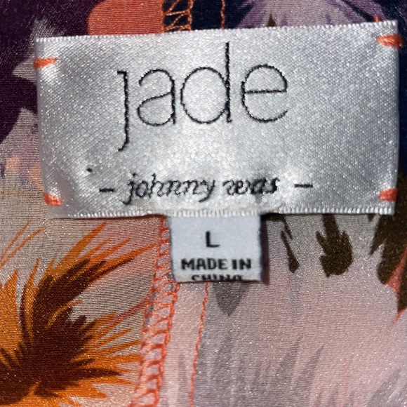 Johnny Was Jade Dress Size L Deepika Tie Front Orange Midi Floral Silky Dress - Picture 9 of 12